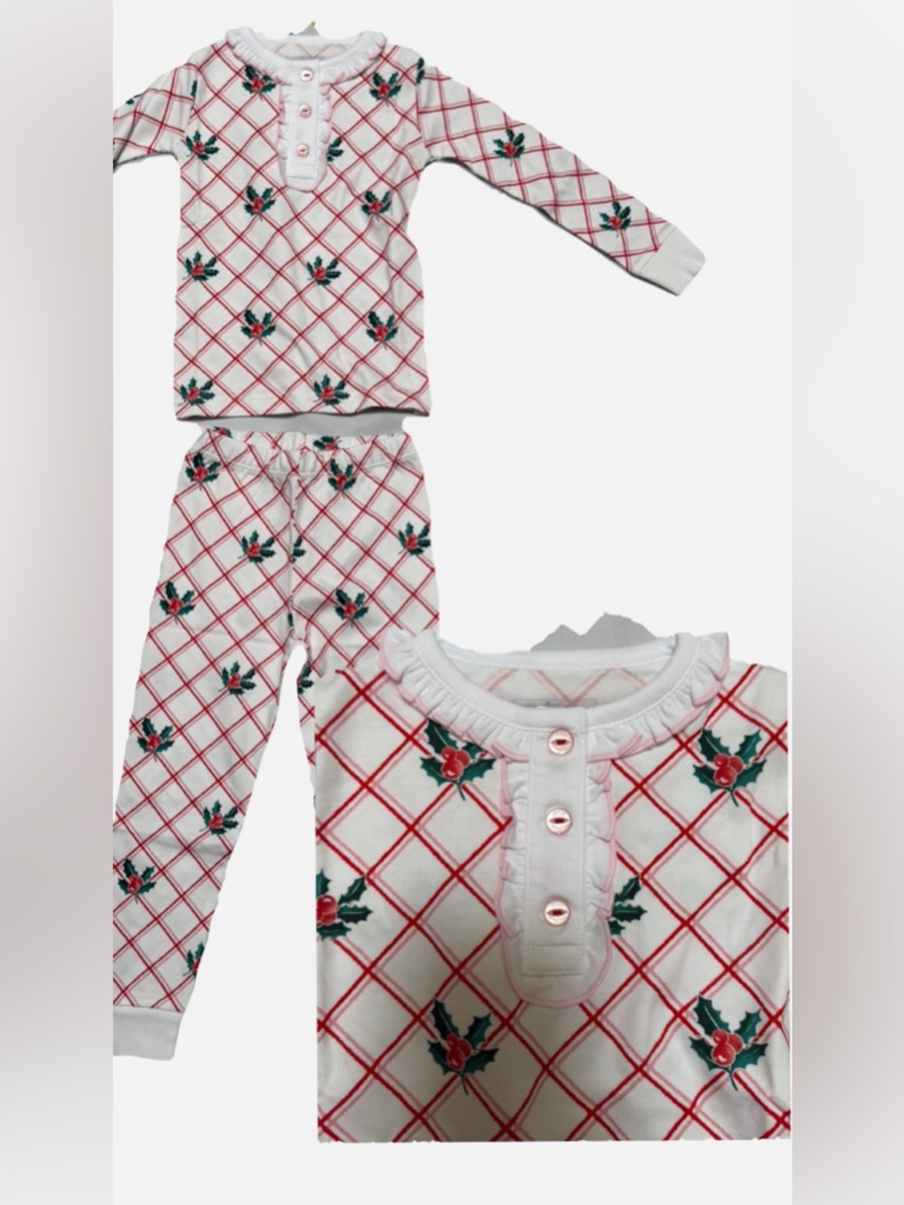 Little English Girls Pajama Set 3T NWT Pima Cotton Christmas Pajamas